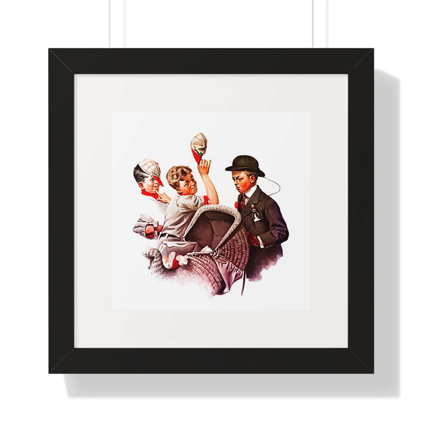Boy with Baby Carriage: Norman Rockwell: Wall Art