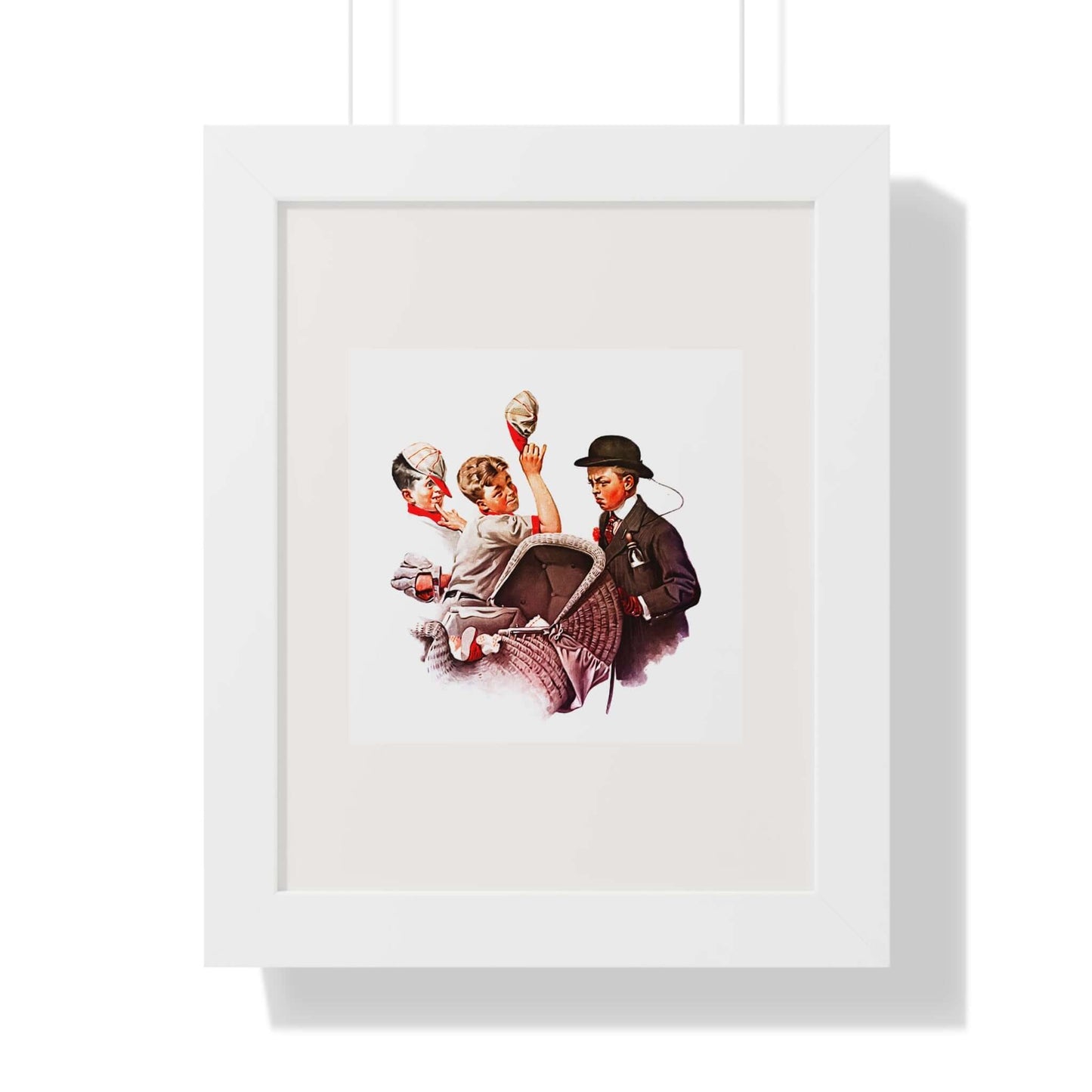 Boy with Baby Carriage: Norman Rockwell: Wall Art