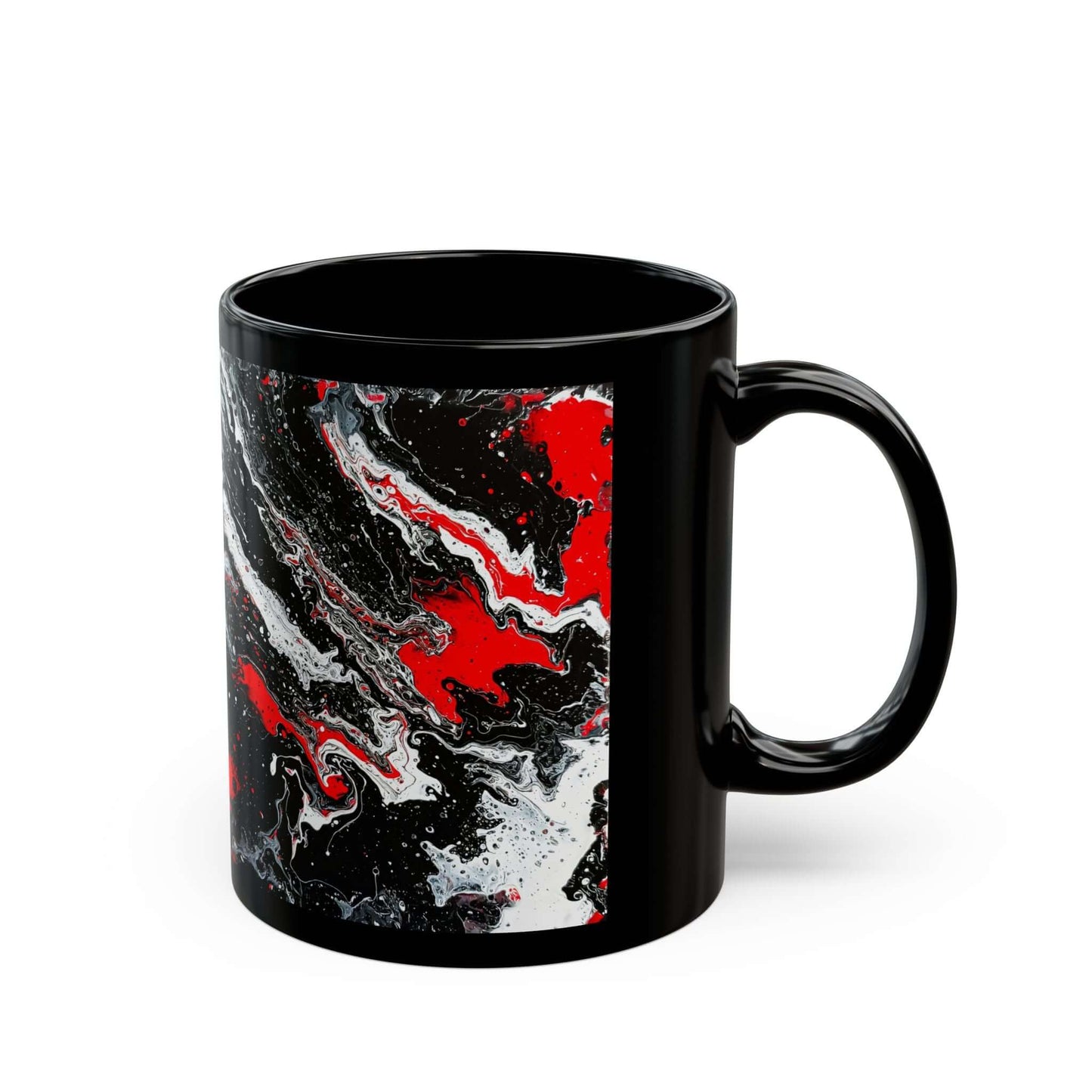 Mug – Crimson Drift - Abstract Expressionism