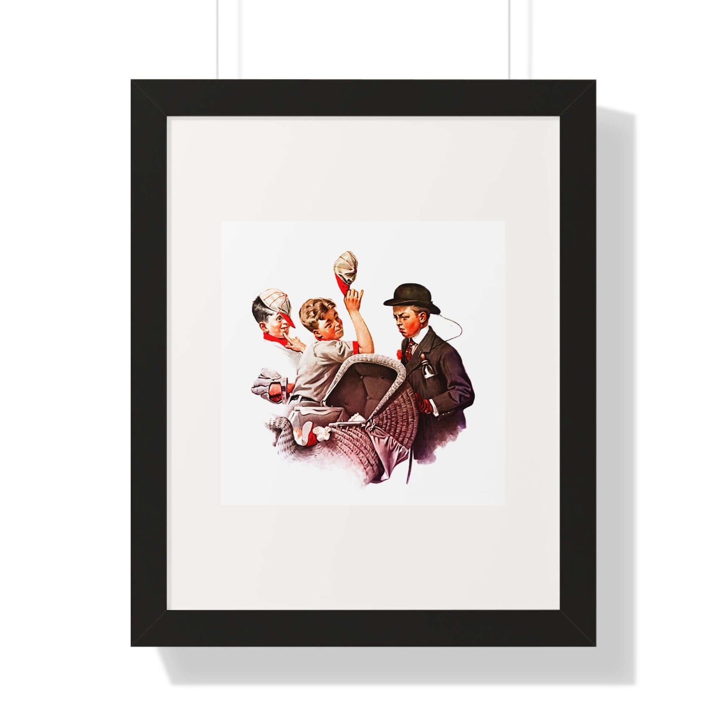 Boy with Baby Carriage: Norman Rockwell: Wall Art