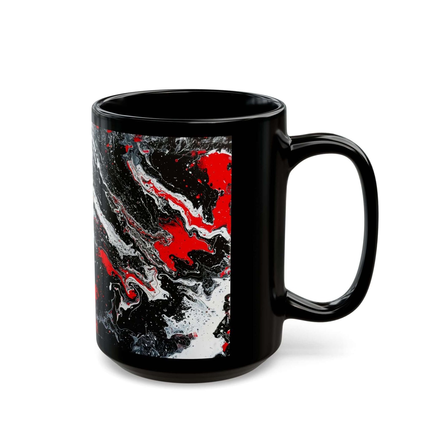 Mug – Crimson Drift - Abstract Expressionism