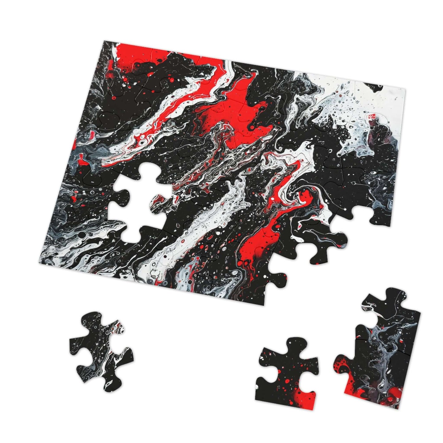 Crimson Drift - AbEx - Jigsaw Puzzle