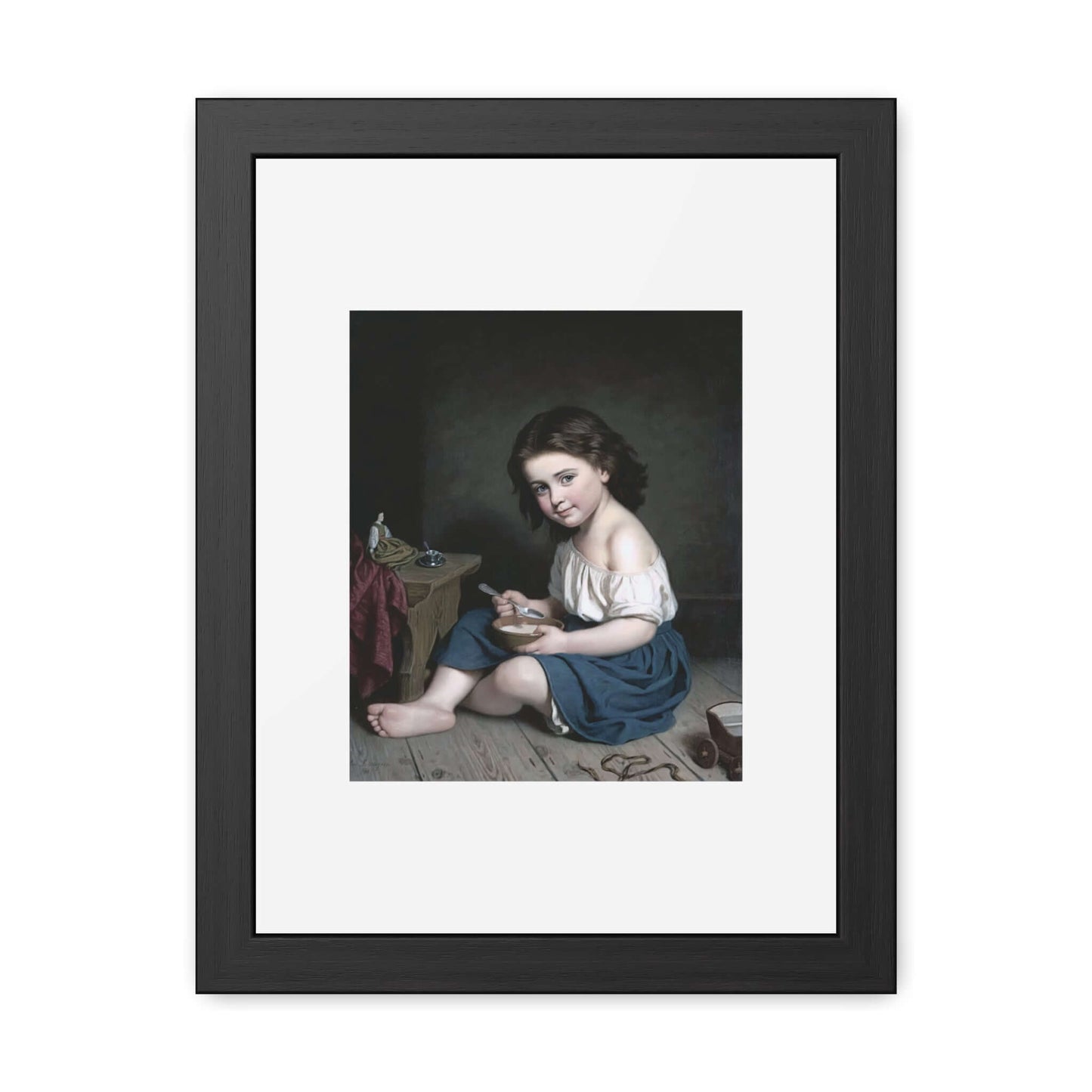 Frukosten (Breakfast) wall art featuring a young girl in 19th-century attire, capturing a serene morning scene.