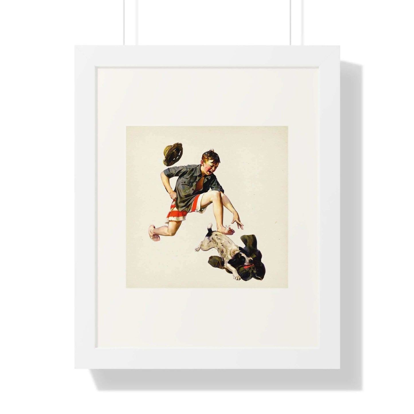 Runaway Pants: Norman Rockwell: Framed Wall Art