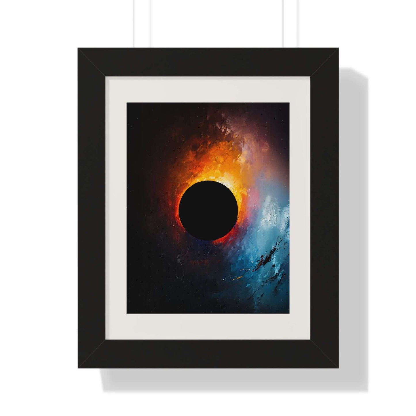 Ember Black - AbEx - Framed Wall Art