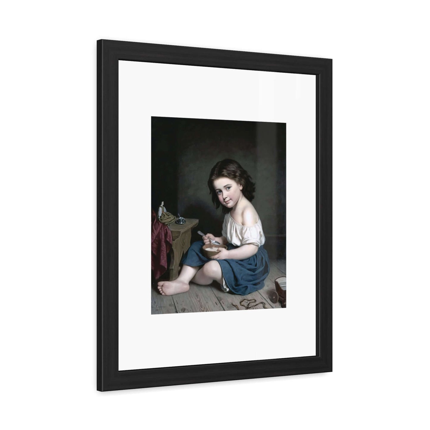 Frukosten (Breakfast) wall art featuring a girl in period dress, evoking 19th-century charm and warmth.
