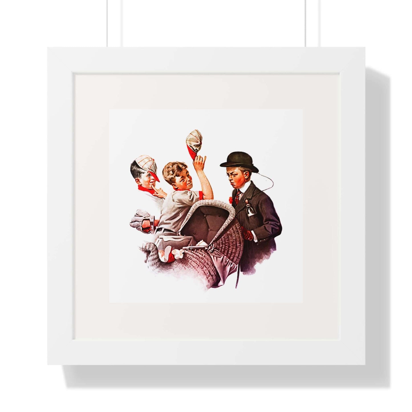 Boy with Baby Carriage: Norman Rockwell: Wall Art