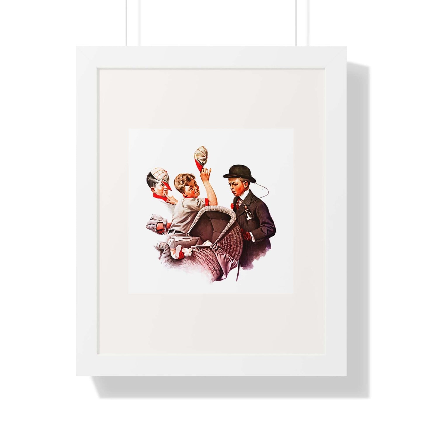 Boy with Baby Carriage: Norman Rockwell: Wall Art