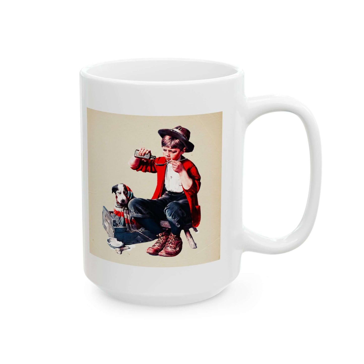 Mug - Sick Puppy by Norman Rockwell