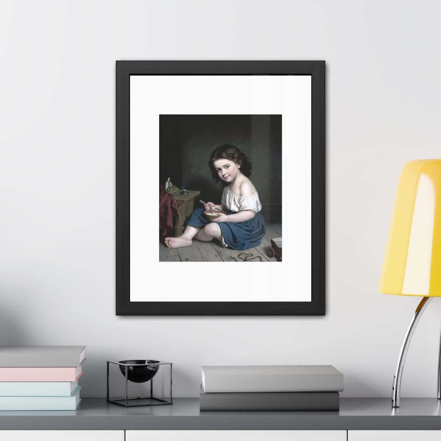 Frukosten (Breakfast): Vintage wall art depicting a girl in 19th century attire, perfect for home and heritage décor.